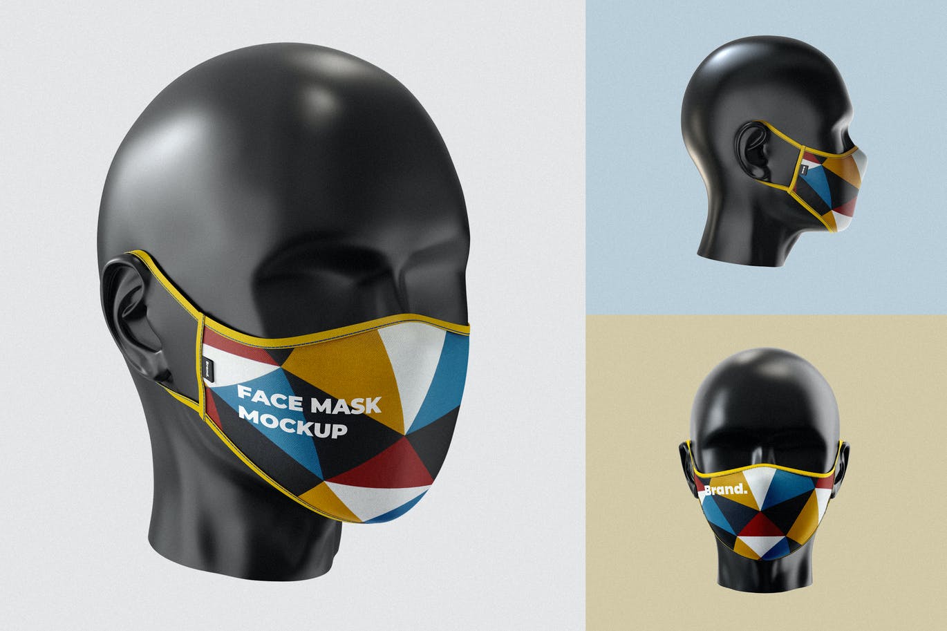 Face mask on mannequin head mockup