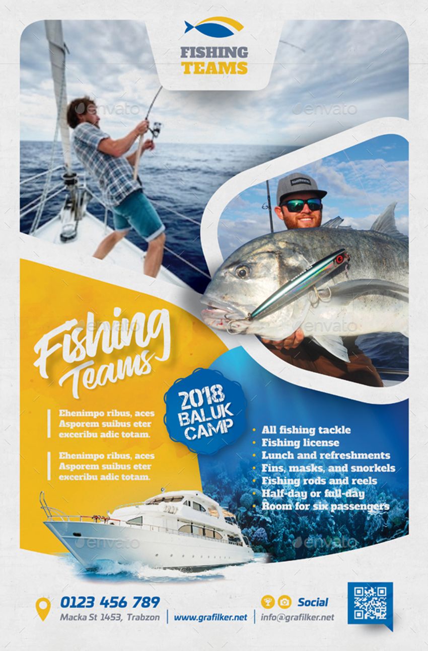 21+ Catchy Fishing Flyer Templates for Your Business  Decolore.Net Inside Fishing Tournament Flyer Template