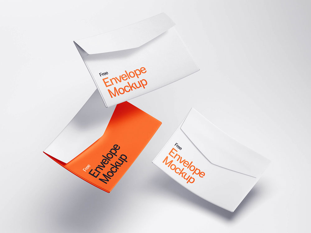 A free levitating envelope mockup templates