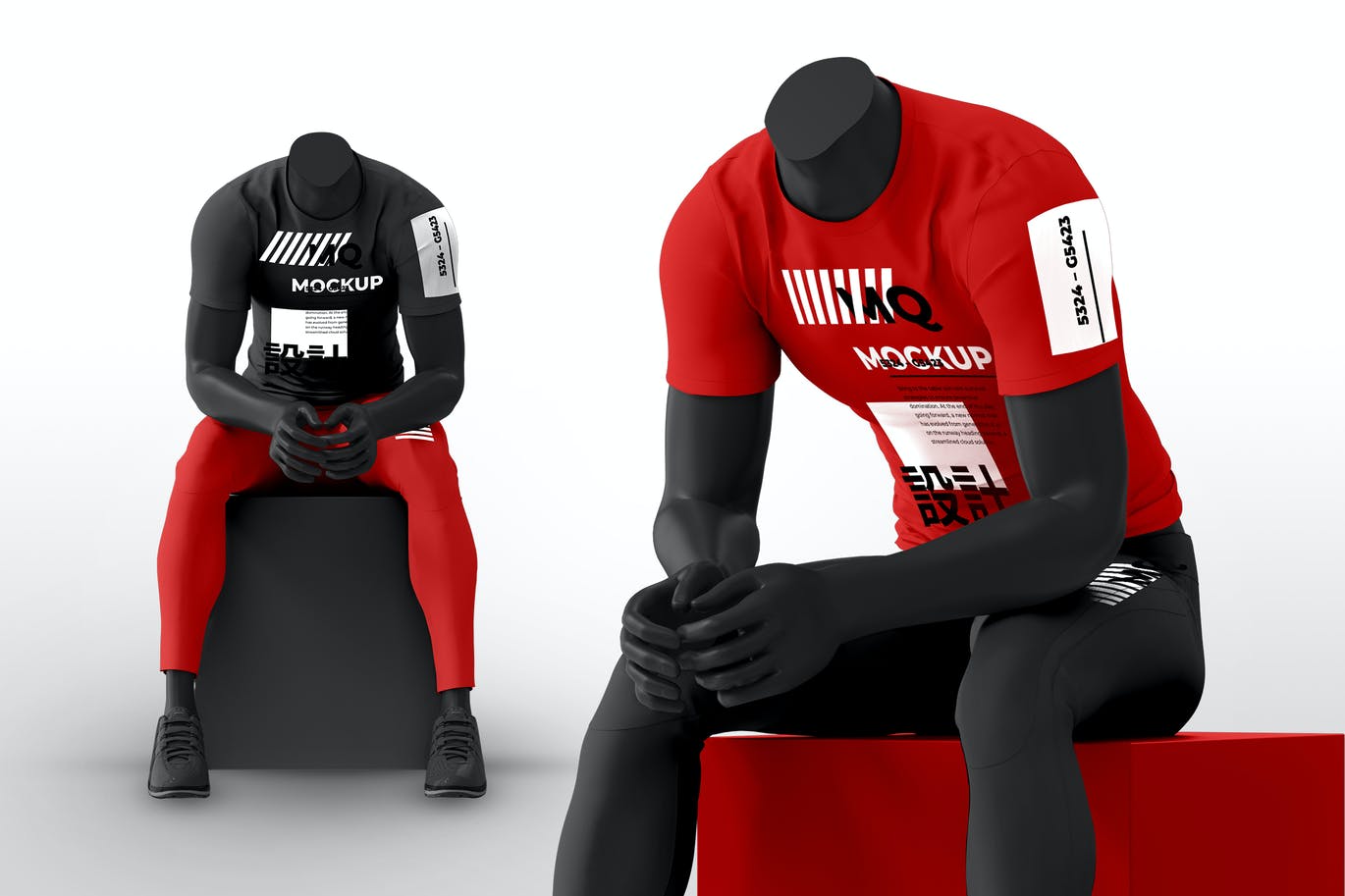 A male mannequin with t-shirt mockup set