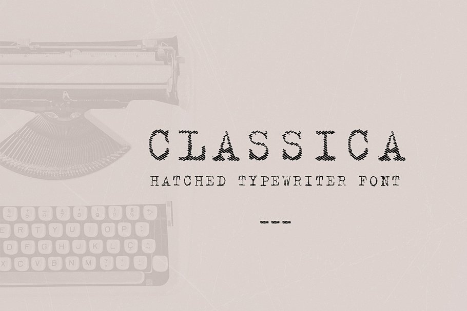 A hatched typewriter font