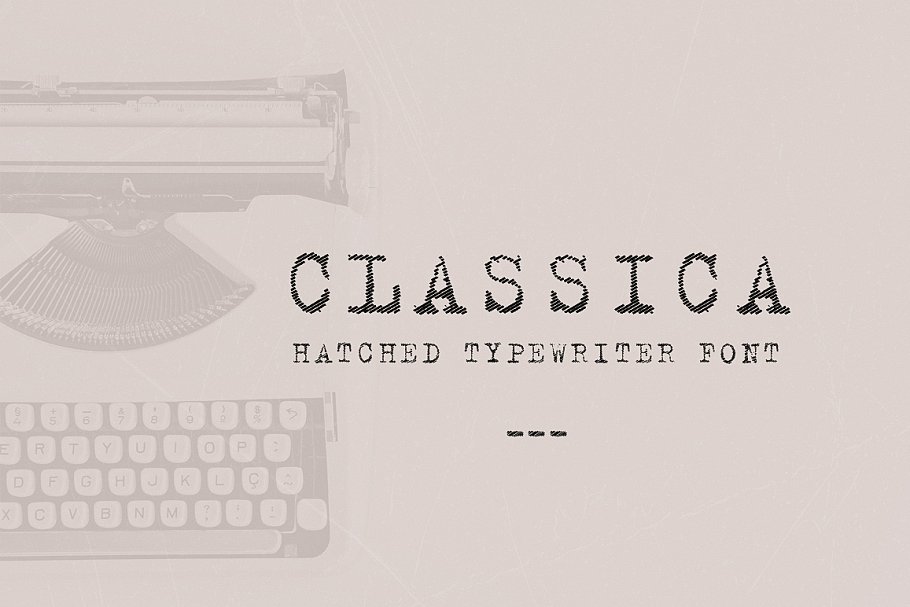 A hatched typewriter font