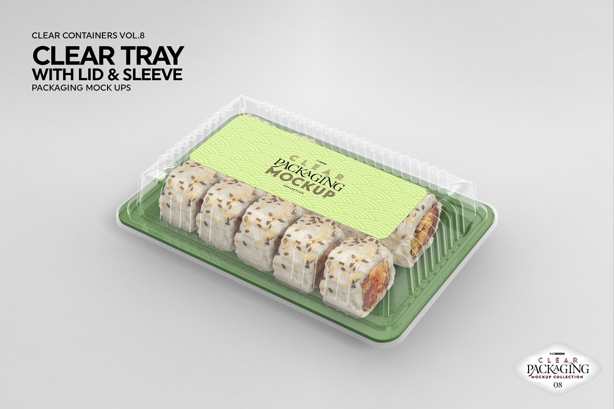 A clear tray packaging mockup template