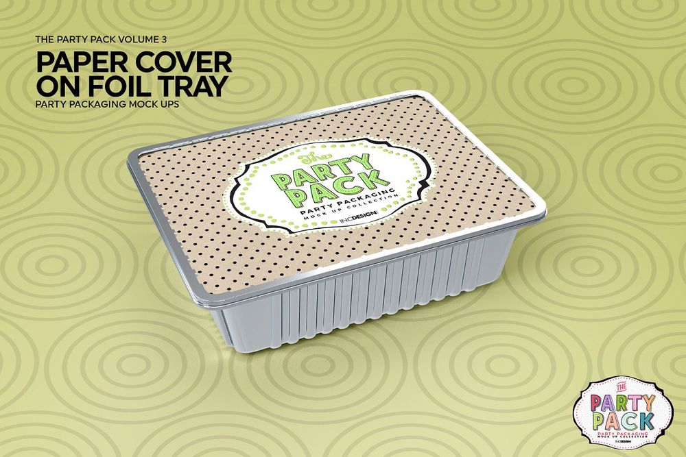 A foil tray packaging mockup template
