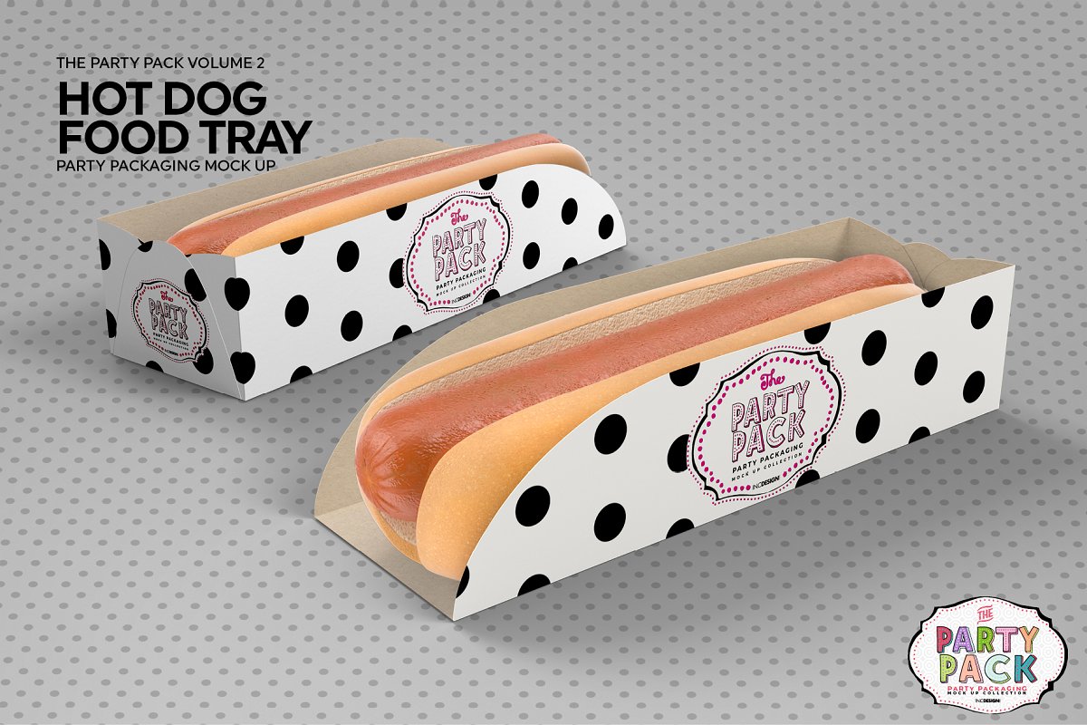 A hot dog tray mockup template