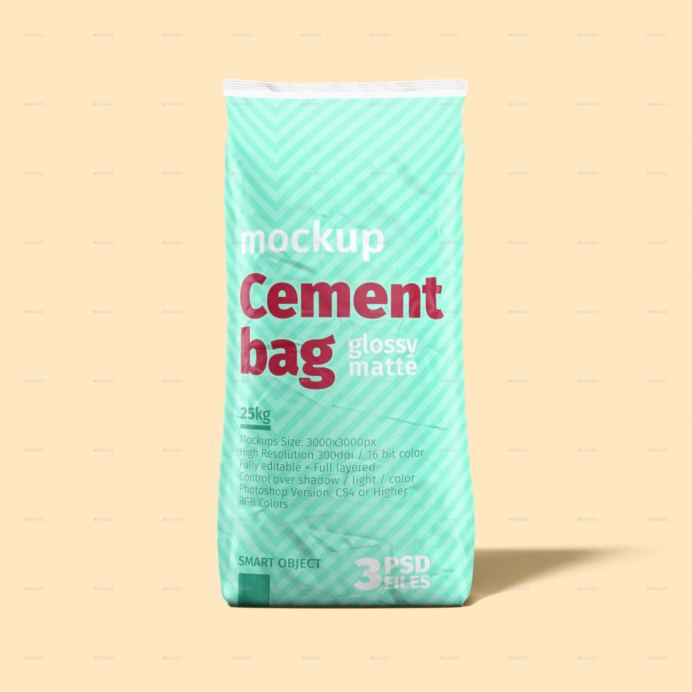 Download 15+ Perfect Cement Bag PSD Mockup Templates | Decolore.Net