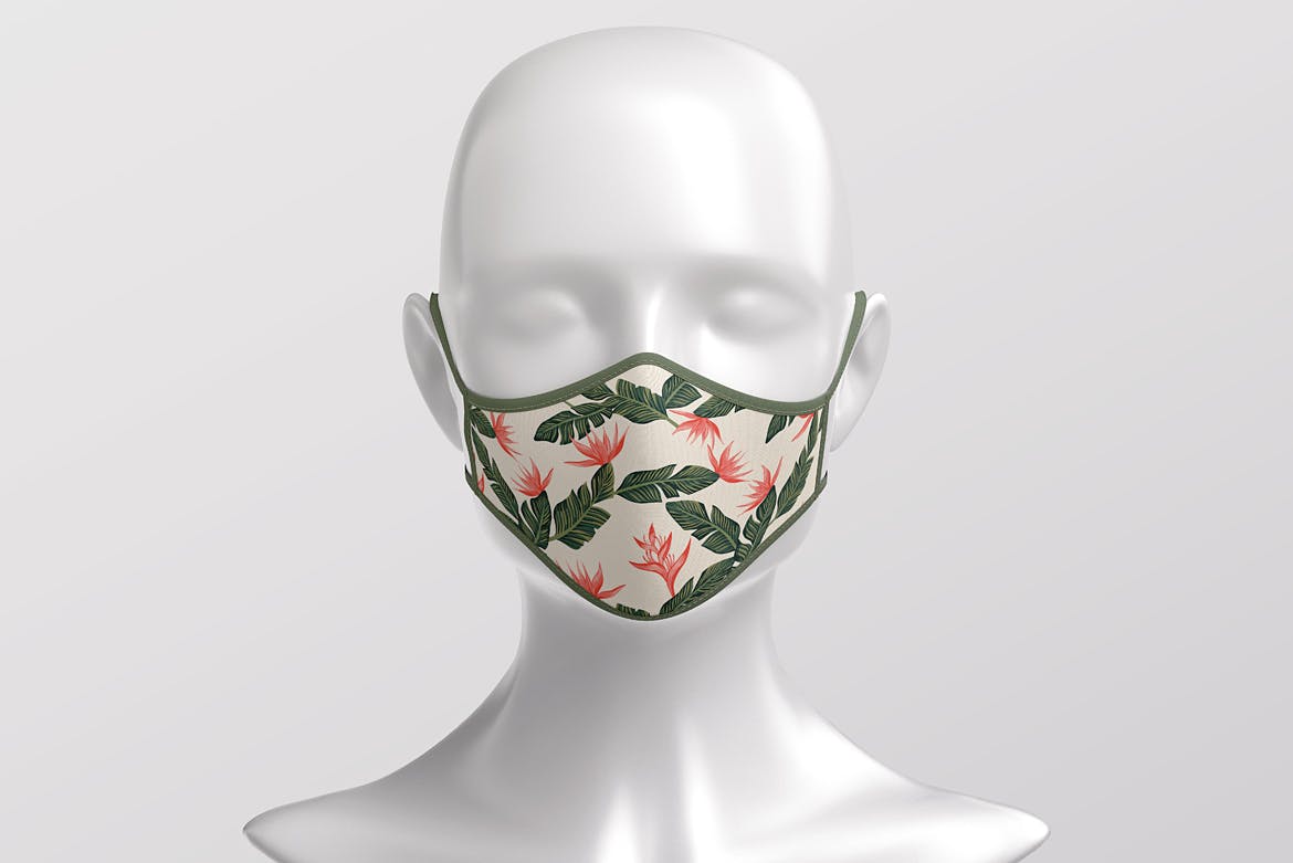 Face mask on mannequin mockup