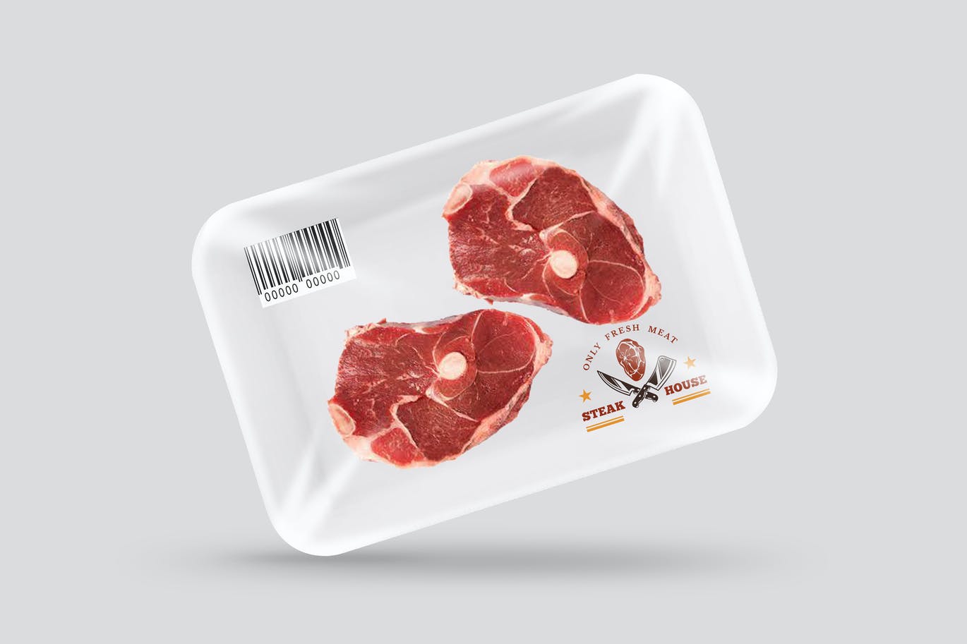 A meat tray mockup template