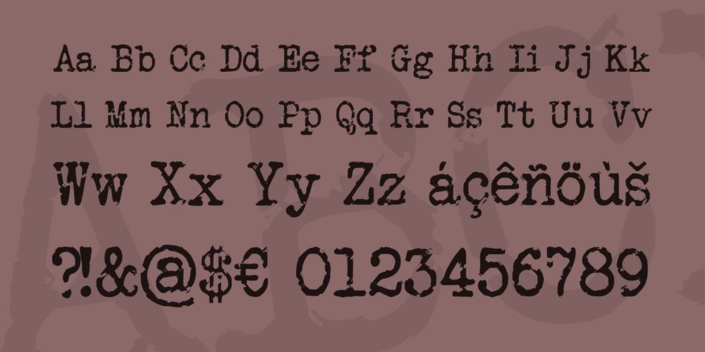 A free typewriter font