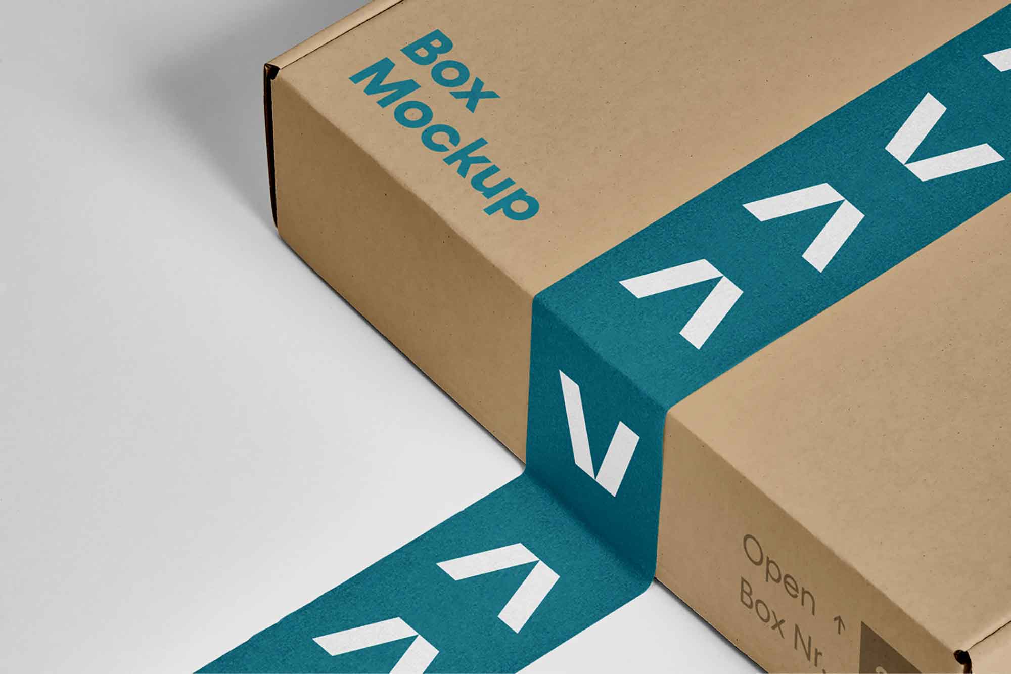 A free box with tape mockup template