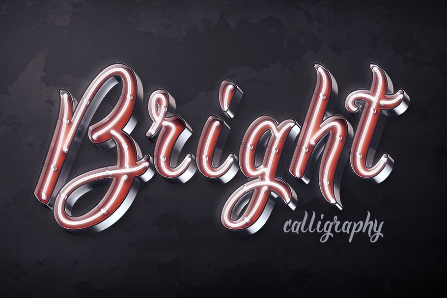 A bright calligraphy psd font