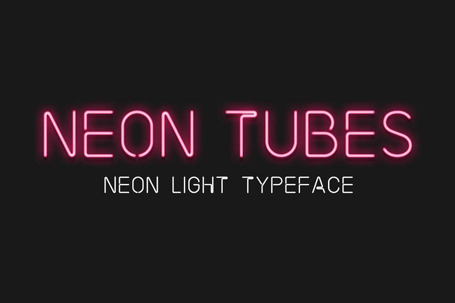 A neon light typeface