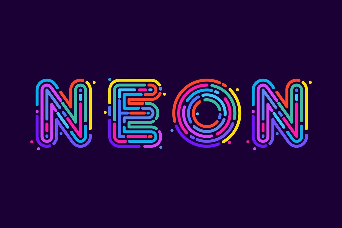 A neon color font