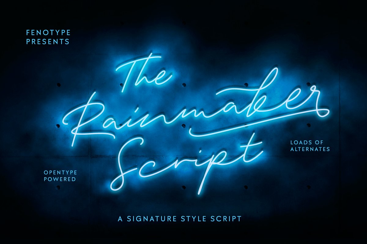 A neon script typeface