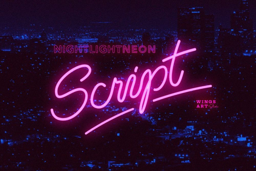 A retro neon script style font