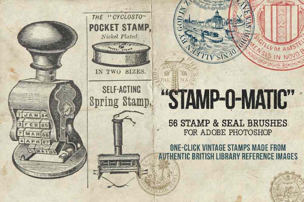A free vintage stamp photoshop brushes