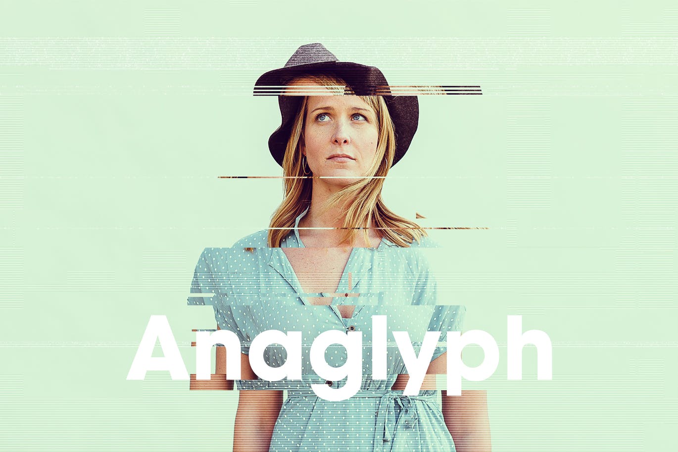 Glitch anaglyph photoshop actions