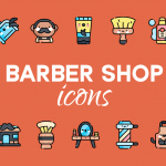 Barber shop icons cover