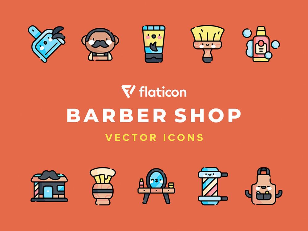 A free barber shop vector icons