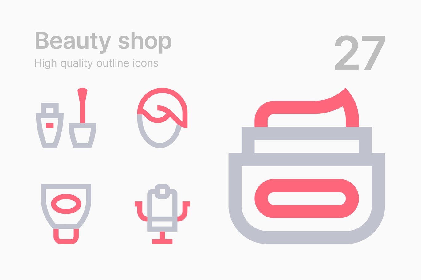 A beauty shop outline icons