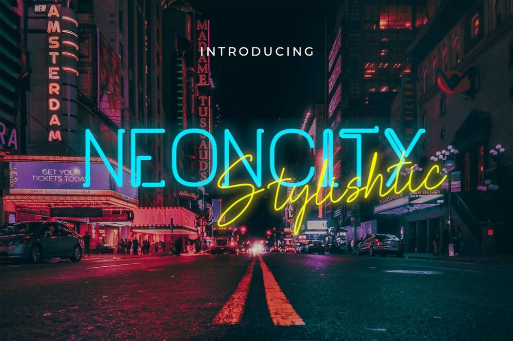 A signature neon font