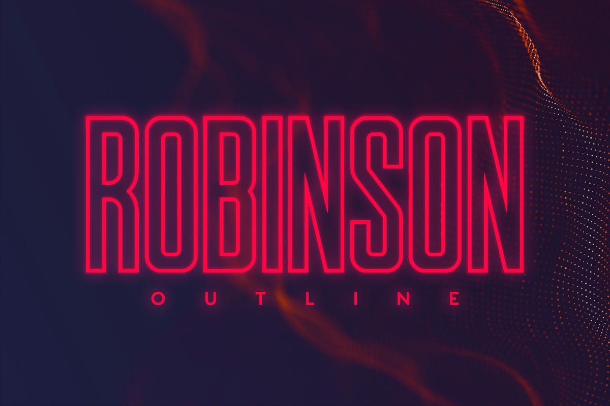 An outline neon font