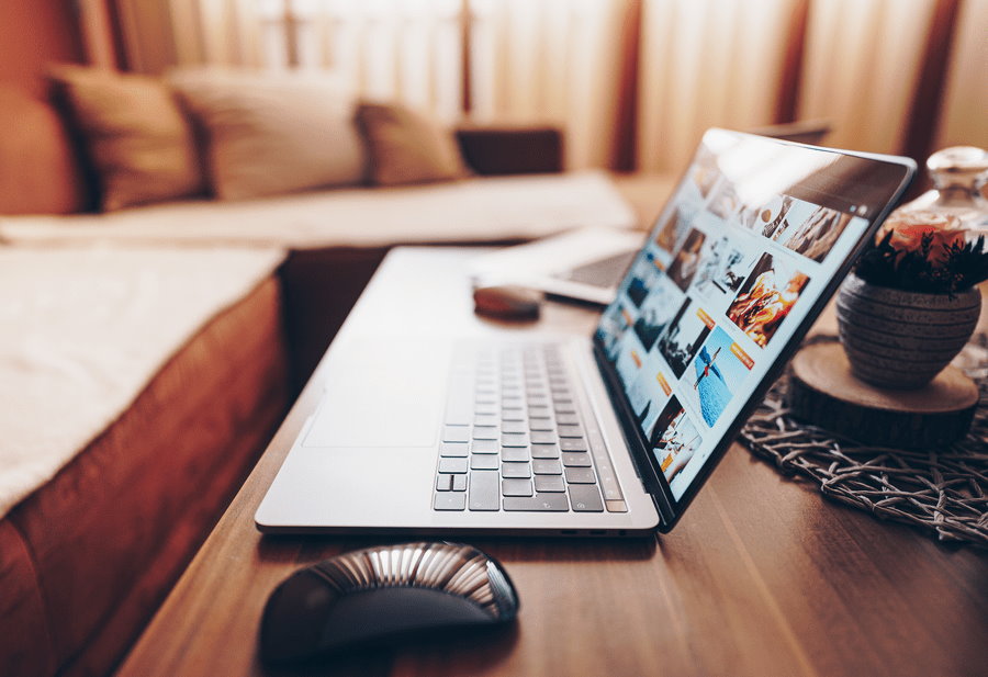 An opened laptop on the table