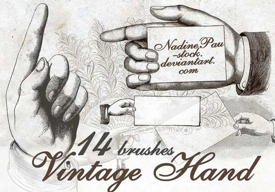A free vintage hands brushes for photoshop