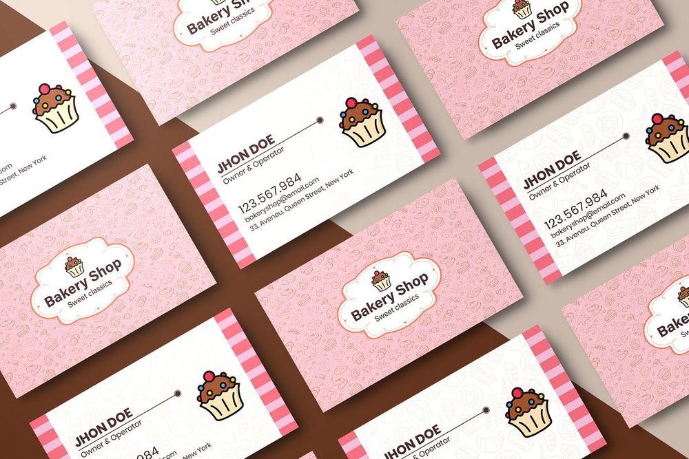 Bakery Shop Pink Card