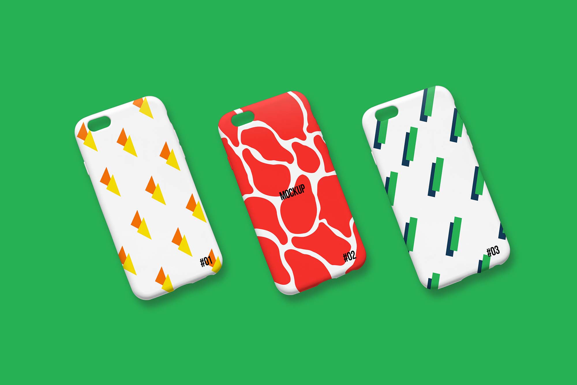 Free iPhone Cases on Green Background