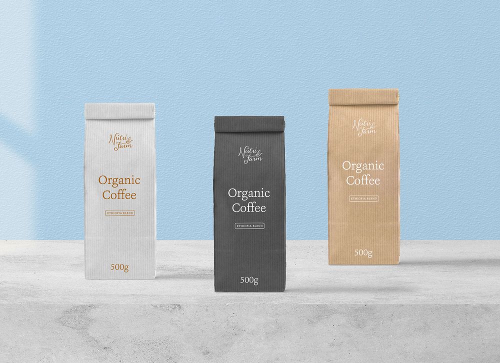 an organic coffee packaging design
