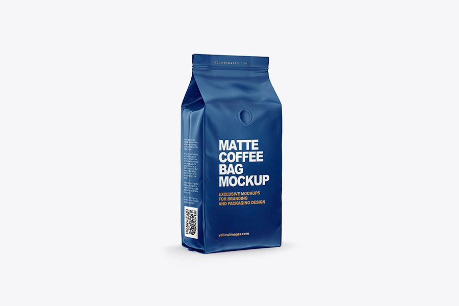 Matte Coffee Bag In A Hand Mockup Design