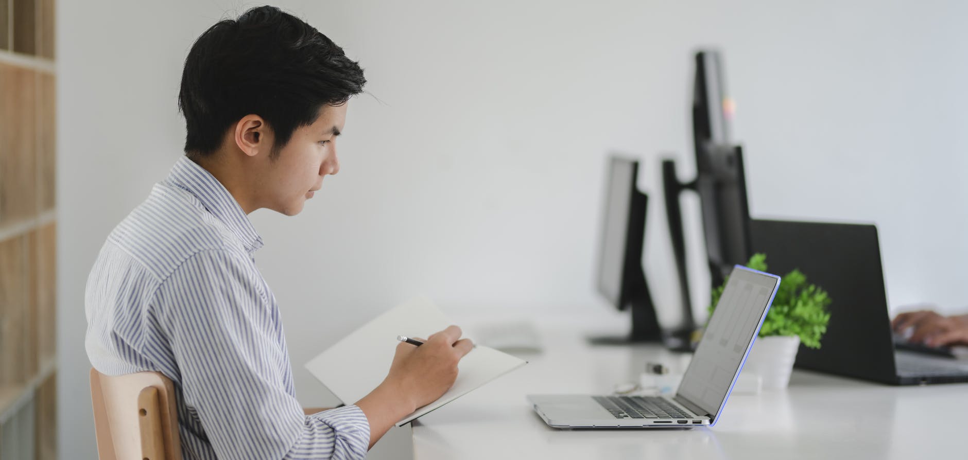 A guy writing