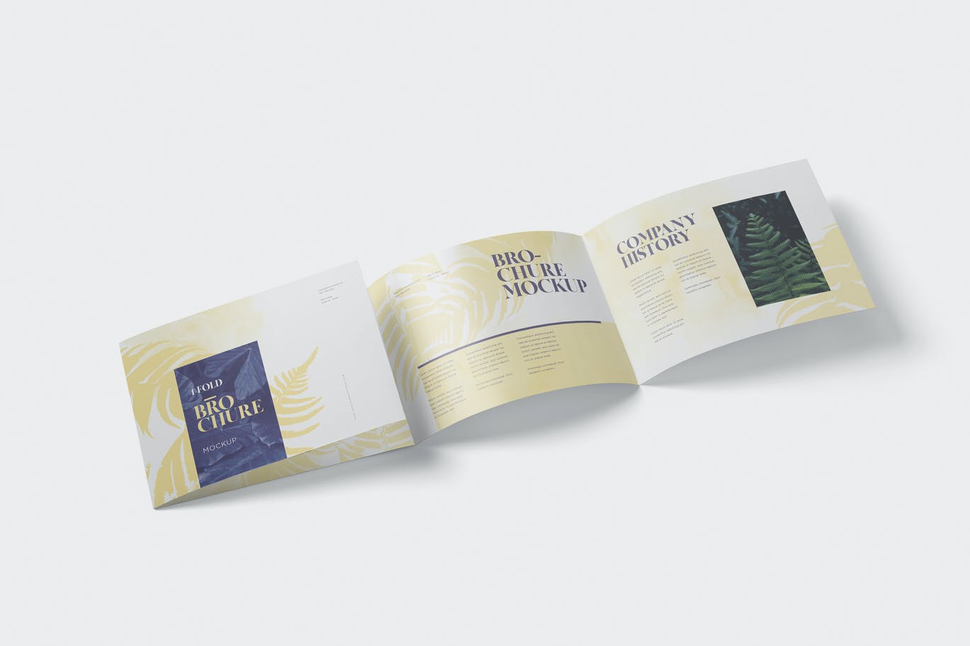 Folded brochure mockup templates