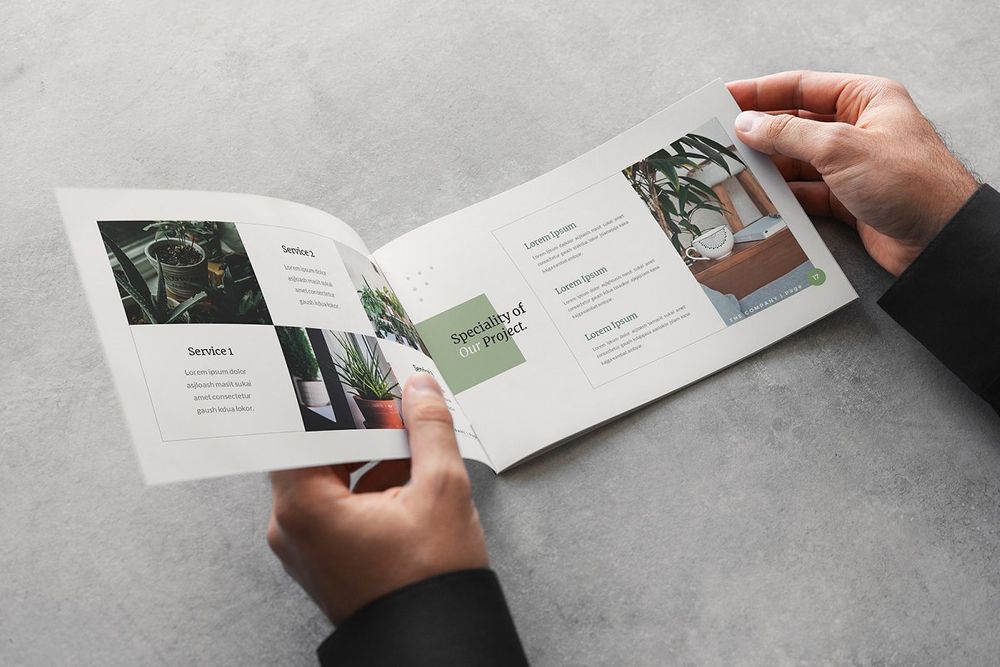 A landscape brochure mockup template