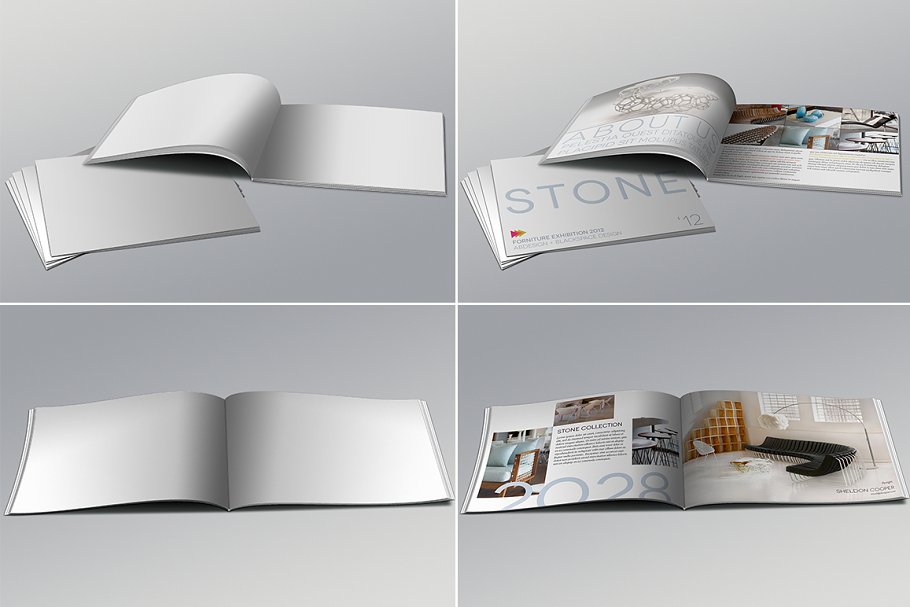 Realistic brochure mockup templates