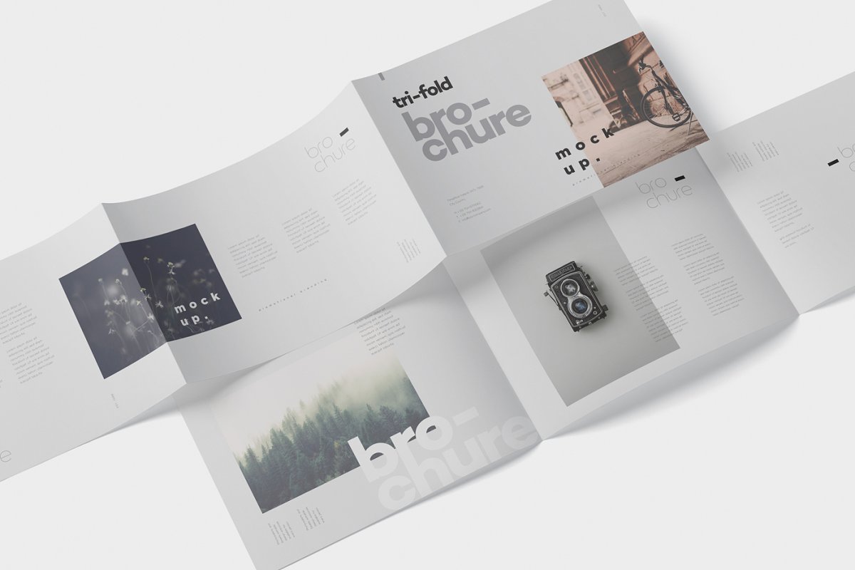 Trifold brochure mockup template