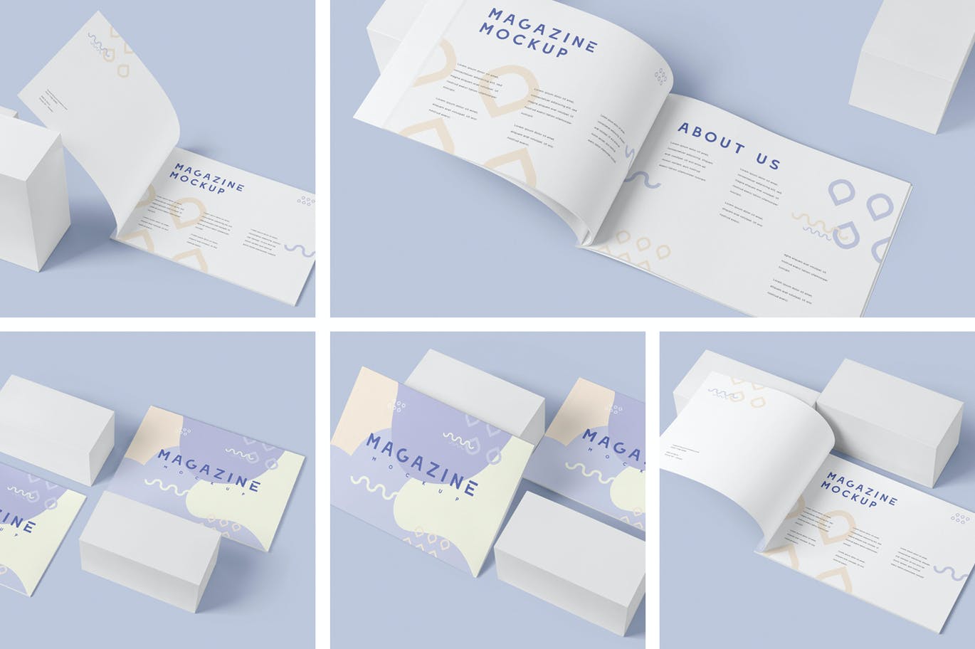 A4 horizontal brochure mockup set