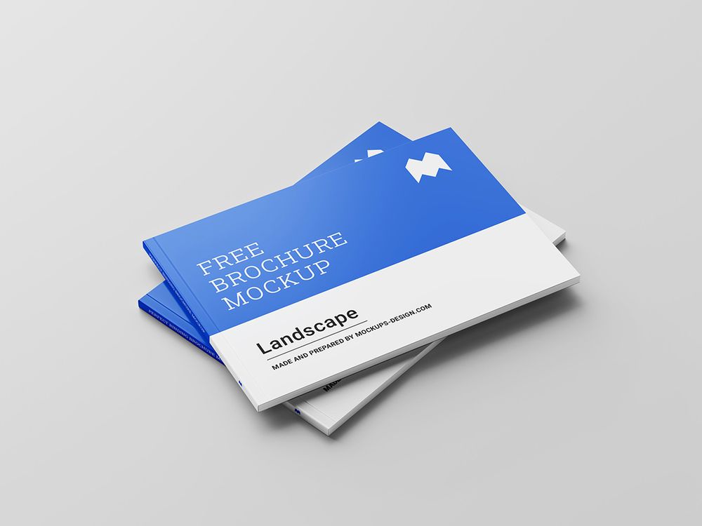 A free landscape brochure mockup template