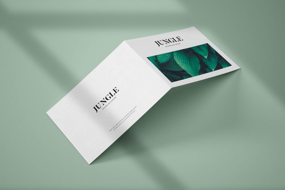 A bifold brochure mockup set