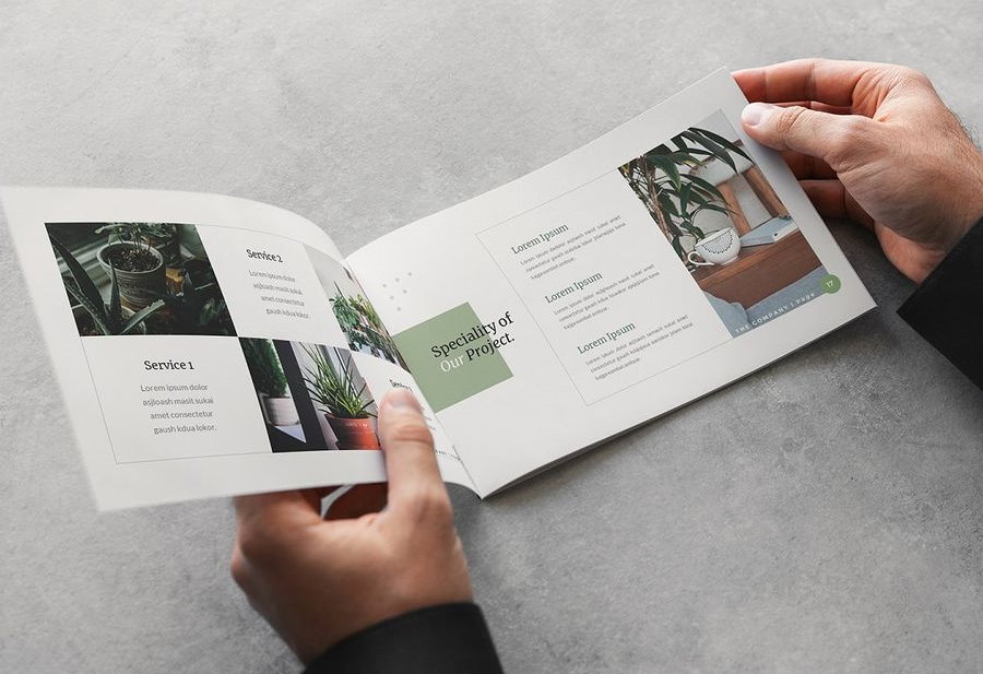 Landscape brochure mockup templates cover