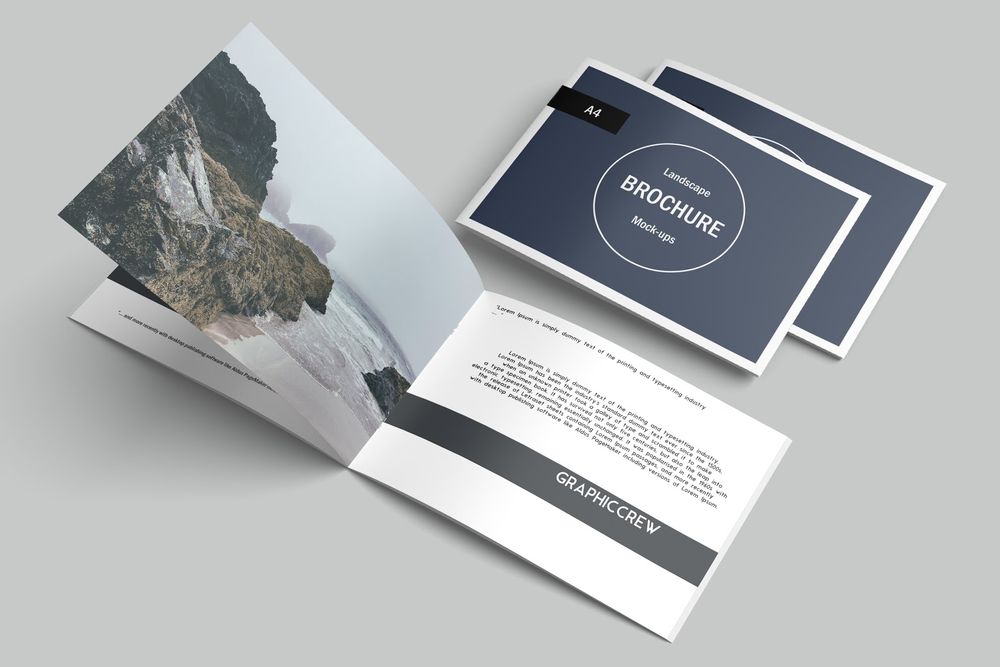 Landscape brochure mockup template