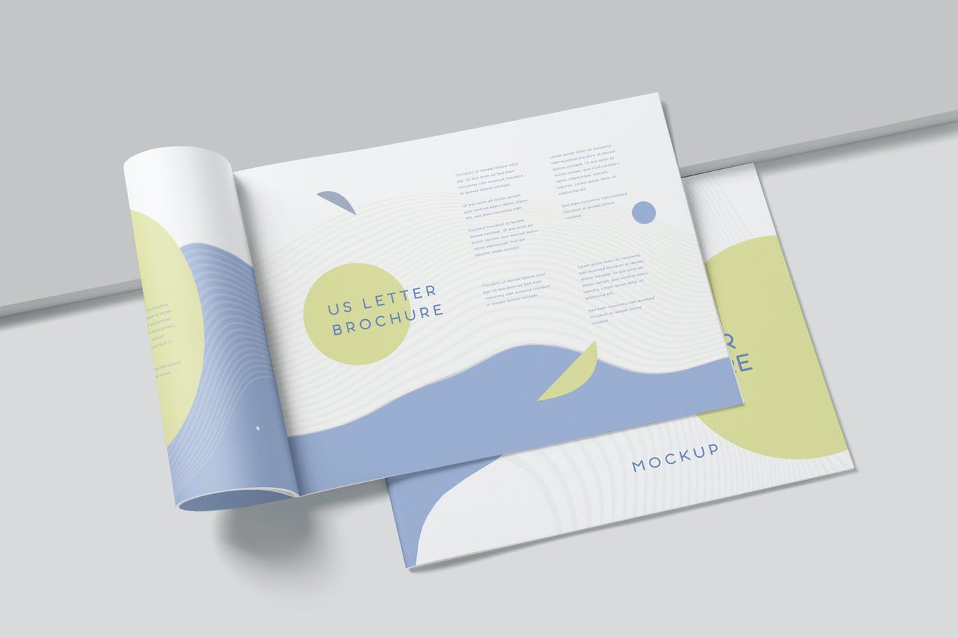 A slim landscape brochure mockup templates