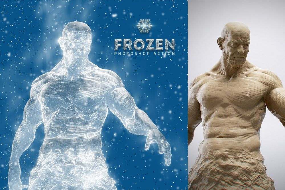 Frozen ice photoshop action