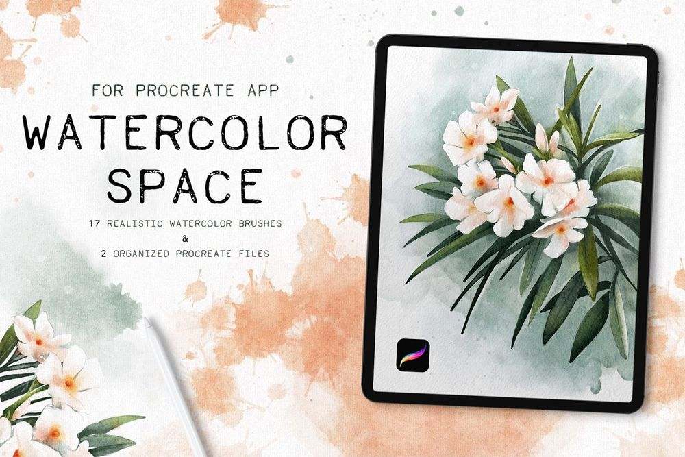 Watercolor brushes kit for Procreate