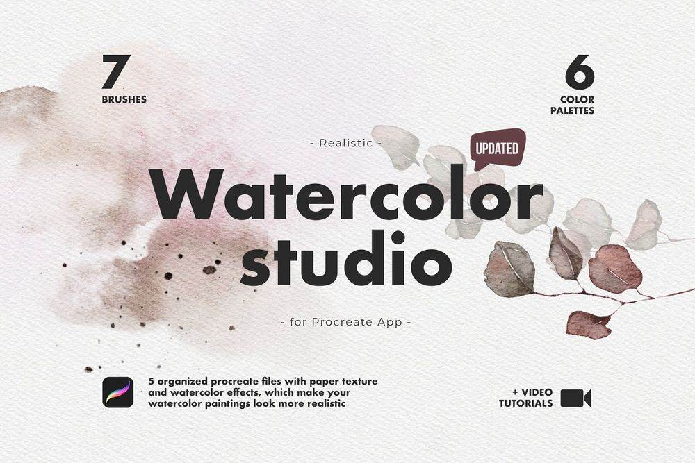 A realistic watercolor brushes for procreate