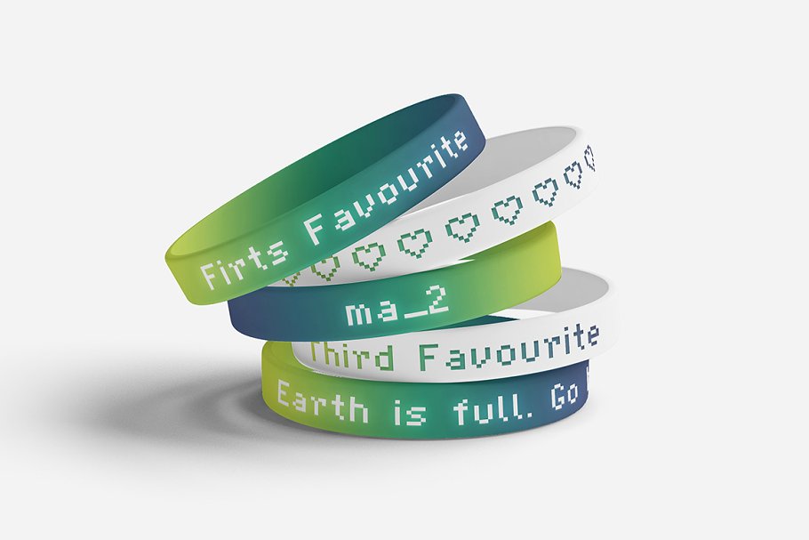 A wristband mockup set