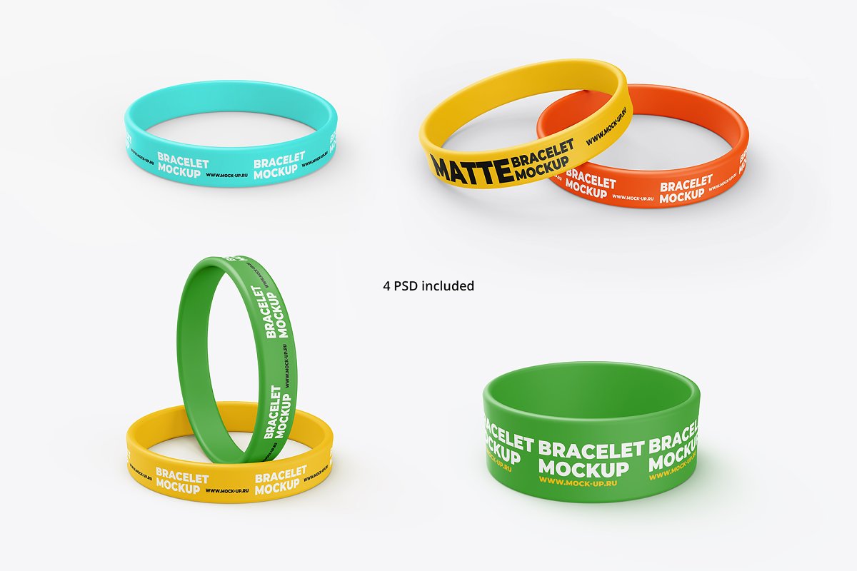 Wristbands mockup templates