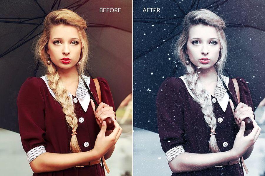 Cute snow photoshop action