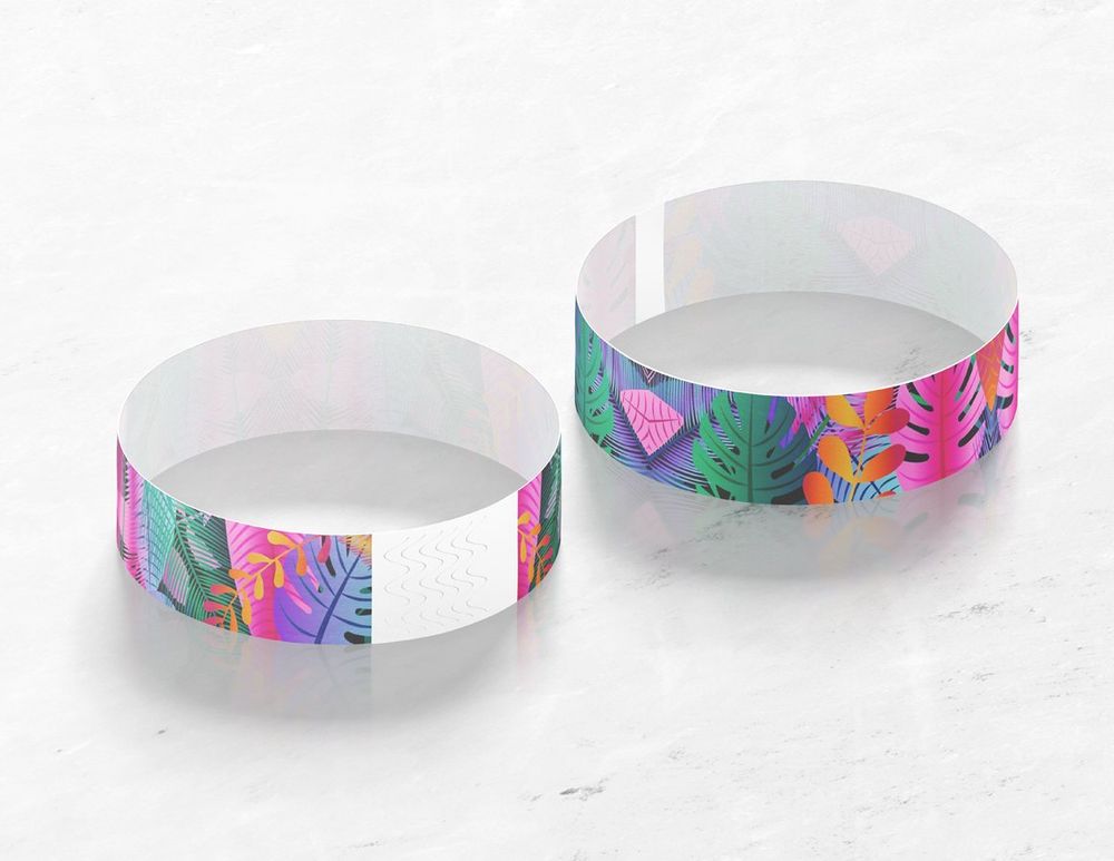 Tyvek wristband mockup templates